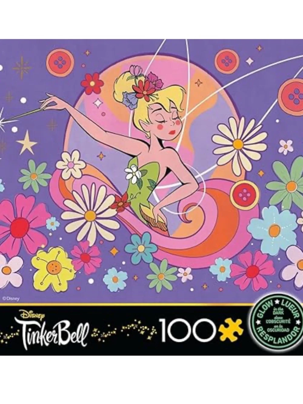 Disney Tinkerbell Glow in the Dark Puzzle - 100 piece - NEW